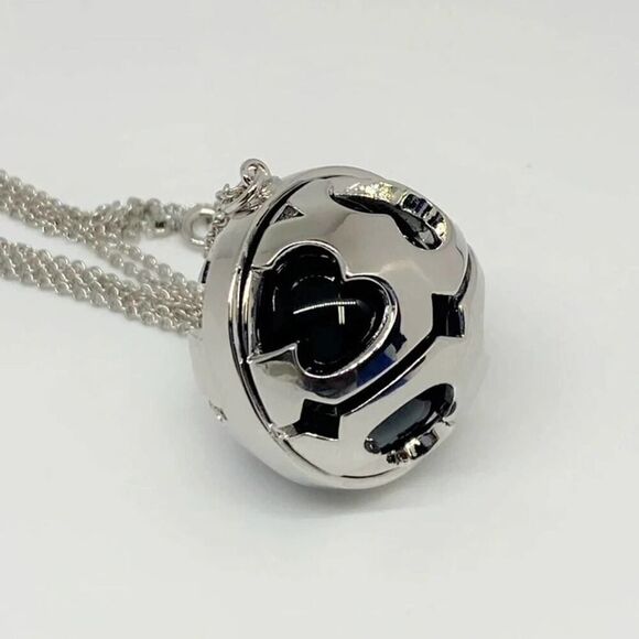 NWT Tory Burch Silver Miller Bubble Pendant Necklace - Picture 2 of 6